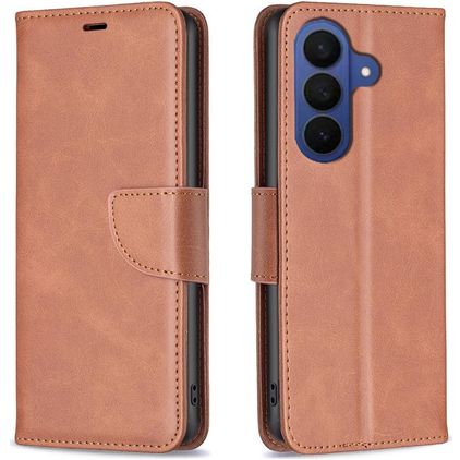 Mobigear Excellent Samsung Galaxy S26 FE Pungetui med Seddelrum - Brun