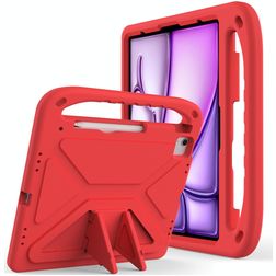 Mobigear AeroArmor iPad Air 13 tommer (2026) Tabletcover til børn med håndtag + Stylus-holder - Rød