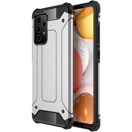 Mobigear Outdoor Samsung Galaxy A52s 5G Hårdt Bagsidecover Stødsikkert - Sølv