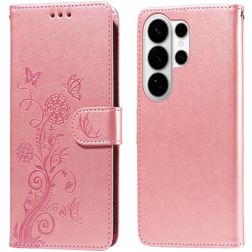 Mobigear Flowers Samsung Galaxy S26 Ultra Funda tipo libro Cartera - Oro rosa