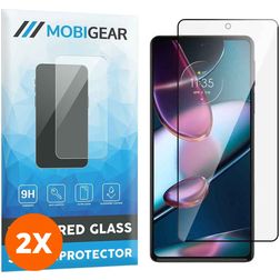 Mobigear Premium Motorola Edge 30 Pro Härdat glas Skärmskydd - Skalvänligt - Svart (2-pack)