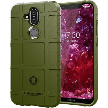 Mobigear Rugged Shield Nokia 8.1 Flexible TPU Back cover Shockproof - Green