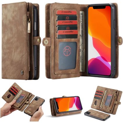 CaseMe 008 iPhone 11 Case Detachable 2-in-1 Wallet Case Wallet - Brown