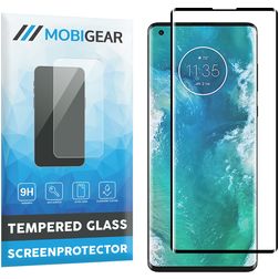 Mobigear Curved Motorola Edge Plus Härdat glas Skärmskydd - Skalvänligt - Svart