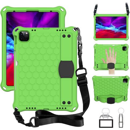 Mobigear HexStrap iPad Air 11 polegadas (2024) Espuma EVA Capa traseira + Alça de ombro - Verde