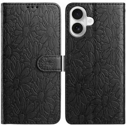 Mobigear Flowers iPhone 17 Plånboksfodral med sedelfack - Svart