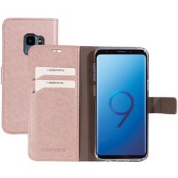 Mobiparts Saffiano Wallet Samsung Galaxy S9 Plånboksfodral med sedelfack - Rosa