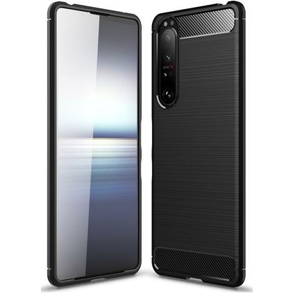 Mobigear Brushed Slim Sony Xperia 1 III TPU flexible Carcasa - Negro