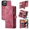 CaseMe 008 iPhone 13 Pro Cover a libro 2 in 1 con guscio estraibile a portafoglio - Rosso