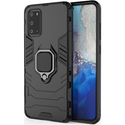 Mobigear Armor Ring Samsung Galaxy S20 Plus Hard Case Back cover Shockproof with Ring Holder - Black