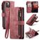CaseMe C30 iPhone 14 Capa livro Carteira - Vermelho