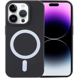 Mobigear Rubber Touch iPhone 15 Pro Silikoni MagSafe Suojakuori - Musta