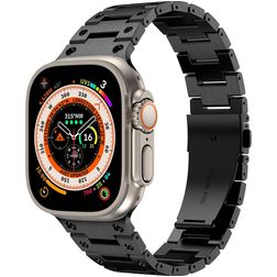 Mobigear Amsterdam Rustfrit stål Apple Watch Urrem Sommerfuglelås - 42/41/40/38 mm - Sort
