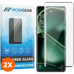 Mobigear Premium OPPO Find X6 Vidro temperado Película de ecrã - Compatível com capas - Preto (Pack de 2)