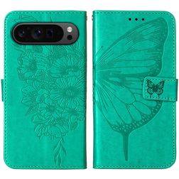 Mobigear Butterfly Google Pixel 9 Pro Cover a libro portafoglio - Verde