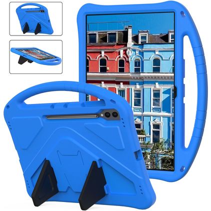 Mobigear AeroArmor Samsung Galaxy Tab S10 Ultra Capa para crianças com pega + Suporte para caneta stylus - Azul