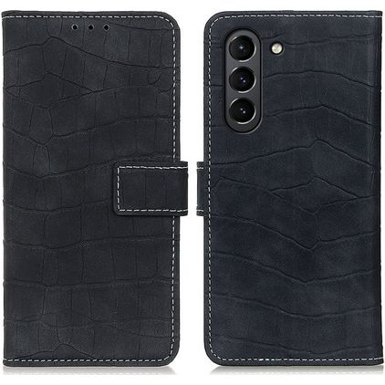 Mobigear Croco Samsung Galaxy S21 FE Pungetui med Seddelrum - Sort
