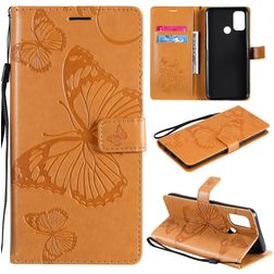 Mobigear Butterfly OPPO A53s Wallet case - Cognac