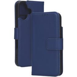 Mobiparts Wallet iPhone 16 MagSafe Skóra naturalna Etui z klapką typu portfel - Niebieski