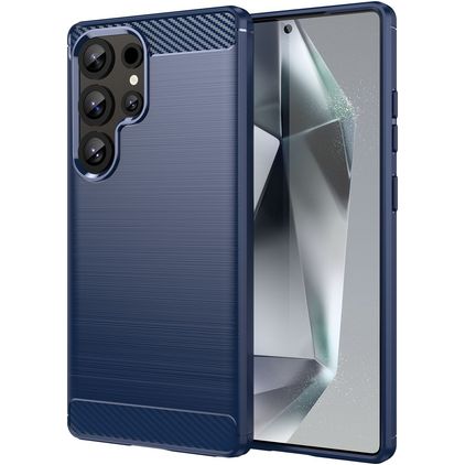 Mobigear Brushed Slim Samsung Galaxy S25 Ultra TPU flexible Carcasa - Azul