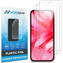 Mobigear Google Pixel 9a Película de ecrã em plástico - Compatível com capas (Pack de 3)