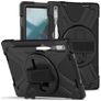Mobigear SureGrip XGuard Lenovo Tab P11 Pro Gen 2 Case Plastic / Silicone Back cover + Stylus Holder + Stand - Black