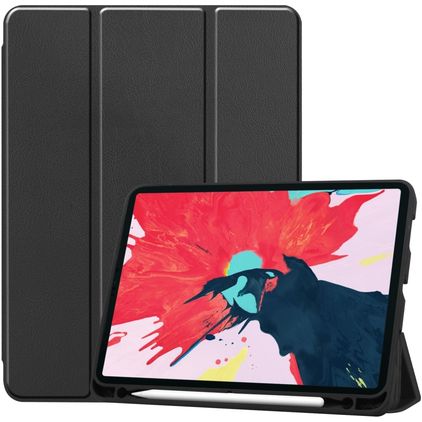 Mobigear Tri-Fold Gel iPad Pro 11 tum (2020) TPU / Konstläder Plånboksfodral + Pennhållare - Svart