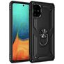 Mobigear Armor Ring Samsung Galaxy A71 Tvrdý plast Zadní kryt odolný proti nárazům s prstýnkem - Černá