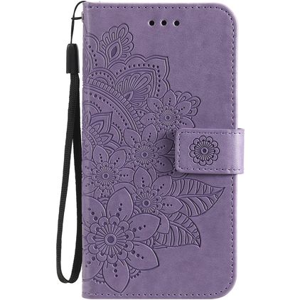 Mobigear Flowers OPPO A54 5G Lompakkokotelo + Setelitasku - Violetti