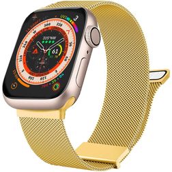 Mobigear Luxury Loop Milanesisk loop Apple Watch Armband Magnetlås - 49/46/45/44 mm - Guld