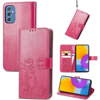Mobigear Clover Samsung Galaxy M52 Lompakkokotelo + Setelitasku - Magenta
