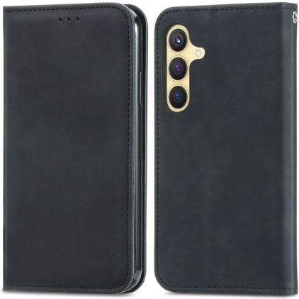 Mobigear Retro Slim Samsung Galaxy S25 Plus Lompakkokotelo - Musta