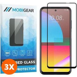 Mobigear Premium HTC Desire 21 Pro Panssarilasi Näytönsuoja - Suojakuoren kanssa yhteensopiva - Musta (3 kpl)