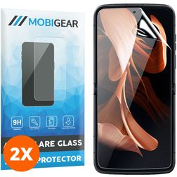 Mobigear Premium Motorola Razr (2022) Cristal templado Protector de pantalla - Compatible con fundas - Negro (pack de 2)
