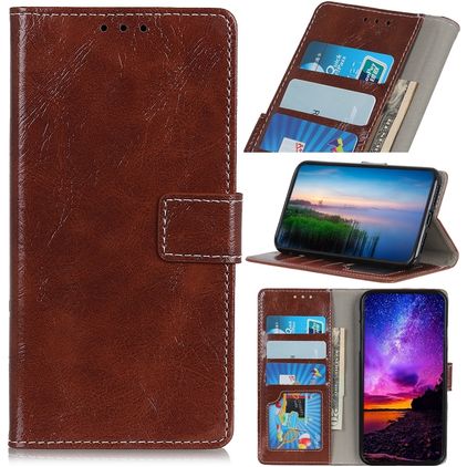 Mobigear Basic Samsung Galaxy A20e Pungetui med Seddelrum - Brun