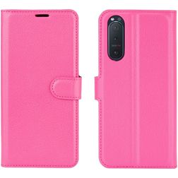 Mobigear Classic Sony Xperia 5 II Cover a libro portafoglio - Magenta