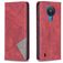 Mobigear Rhombus Slim Nokia 1.4 Capa livro - Vermelho