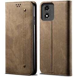 Mobigear Ranch Motorola Moto E14 Plånboksfodral med sedelfack - Brun