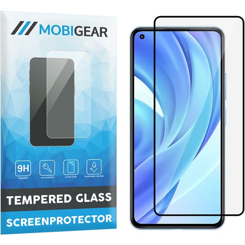 Mobigear Premium Xiaomi Mi 11 Lite Tempered Glass Screen Protector - Case Friendly - Black