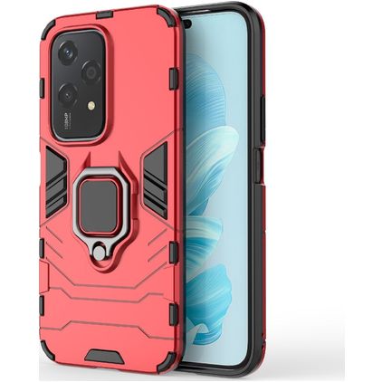 Mobigear Armor Ring HONOR 200 Lite Plástico rígido Capa traseira Antichoque com anel - Vermelho