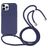Mobigear Lanyard iPhone 16 Pro Max Silikon Skal med rem - Mörkblå