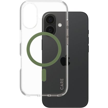 CARE by PanzerGlass Urban Combat iPhone 16 MagSafe Hardcase Etui plecki - Przezroczysty / Zielony