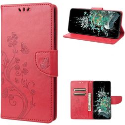 Mobigear Butterfly OnePlus 10T Pungetui med Seddelrum - Rød