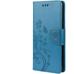 Mobigear Flowers Xiaomi Redmi Note 10 5G Lompakkokotelo + Setelitasku - Sininen