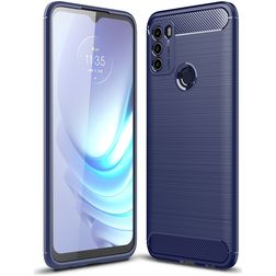 Mobigear Brushed Motorola Moto G50 Fleksibel TPU Bagsidecover - Blå