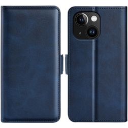 Mobigear Slim Magnet iPhone 15 Knížkové pouzdro Peněženka - Tmavě modrá
