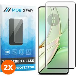 Mobigear Premium Motorola Edge 40 Cristal templado Protector de pantalla - Compatible con fundas - Negro (pack de 2)