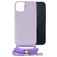 Mobilize Lanyard Gelly iPhone 14 TPU flexible Funda con cuerda - Pastel Purple