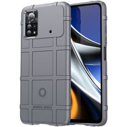 Mobigear Rugged Shield POCO X4 Pro 5G TPU flexible Carcasa Antigolpes - Gris