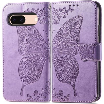 Mobigear Butterfly Google Pixel 8a Cover a libro portafoglio - Lavanda